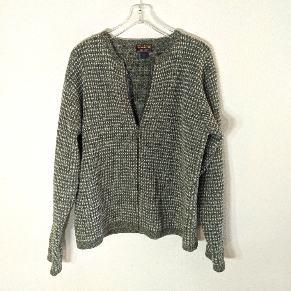 Green Woolrich Cardigan Sweater